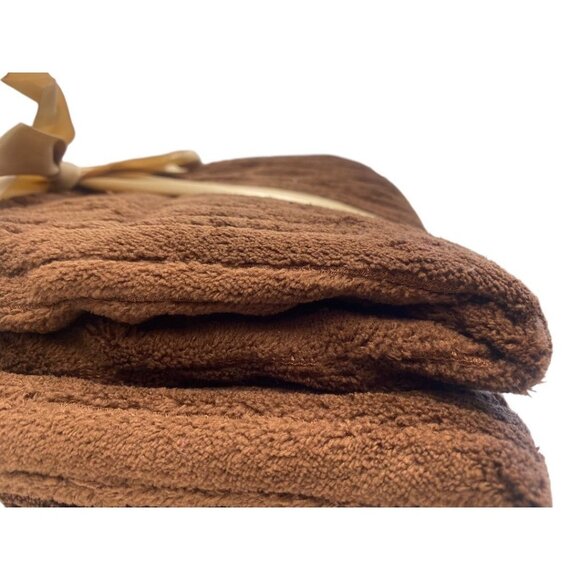 Brown Ribbed Throw Blanket Soft Fuzzy Gift Wrapped - Picture 5 of 7